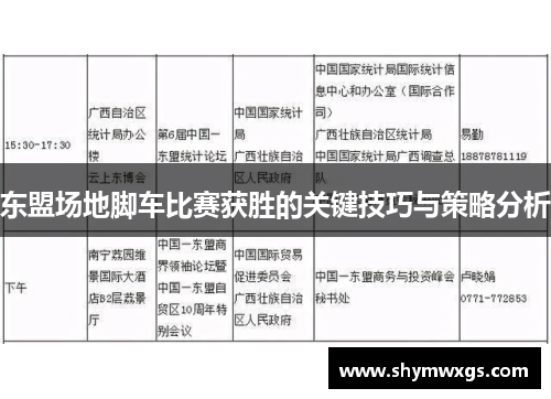 东盟场地脚车比赛获胜的关键技巧与策略分析